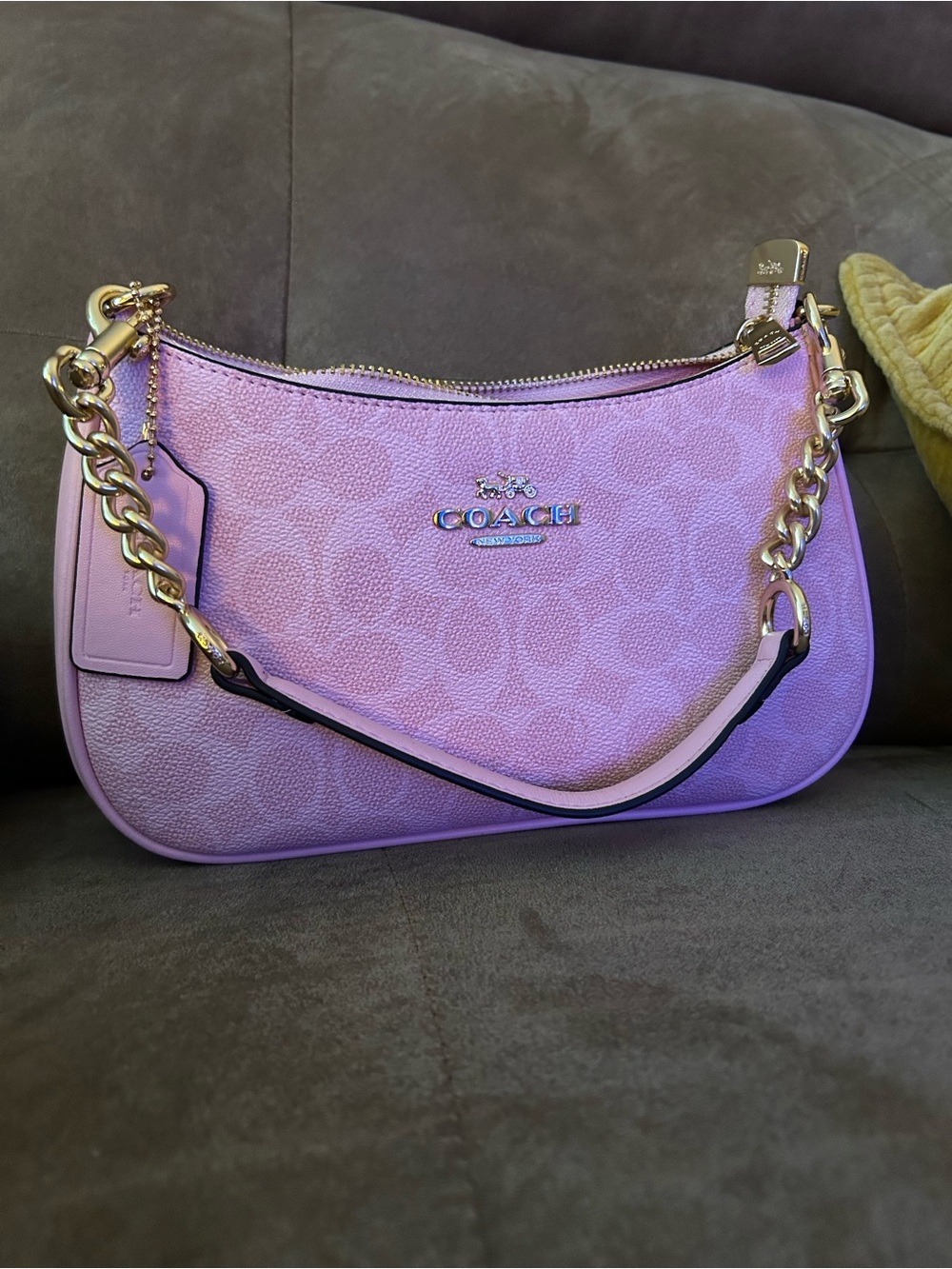Coach Pink Teri Shoulder Bag with Gold Hardware